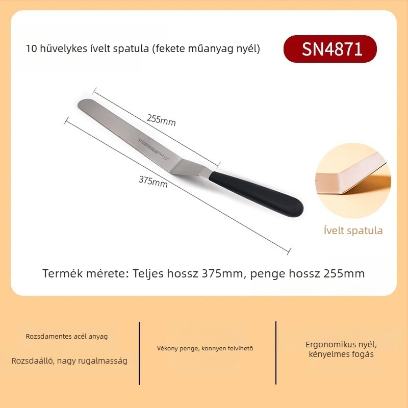 Torta spatula 8/10/12 hüvelyk méretben, forma eltávolító kés, spatula krém díszítéséhez, rozsdamentes acél, kiegyenlítő kés