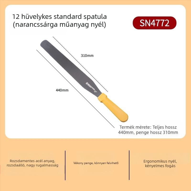 Torta spatula 8/10/12 hüvelyk méretben, forma eltávolító kés, spatula krém díszítéséhez, rozsdamentes acél, kiegyenlítő kés