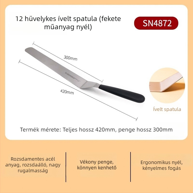Torta spatula 8/10/12 hüvelyk méretben, forma eltávolító kés, spatula krém díszítéséhez, rozsdamentes acél, kiegyenlítő kés