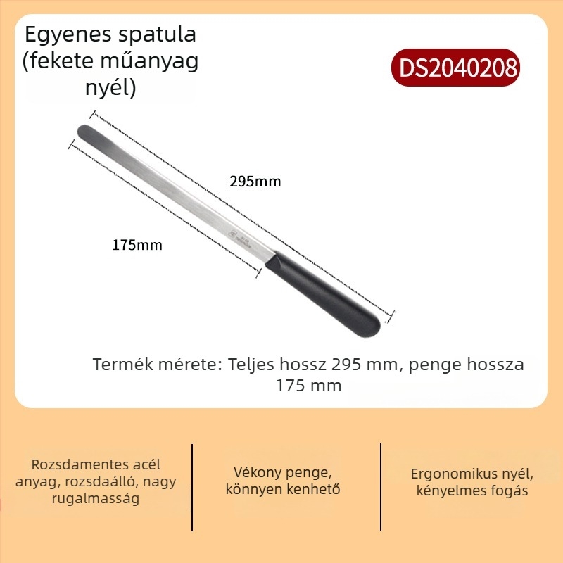 Torta spatula 8/10/12 hüvelyk méretben, forma eltávolító kés, spatula krém díszítéséhez, rozsdamentes acél, kiegyenlítő kés