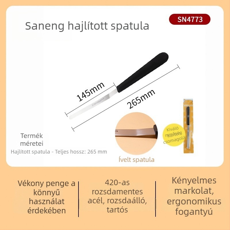 Torta spatula 8/10/12 hüvelyk méretben, forma eltávolító kés, spatula krém díszítéséhez, rozsdamentes acél, kiegyenlítő kés