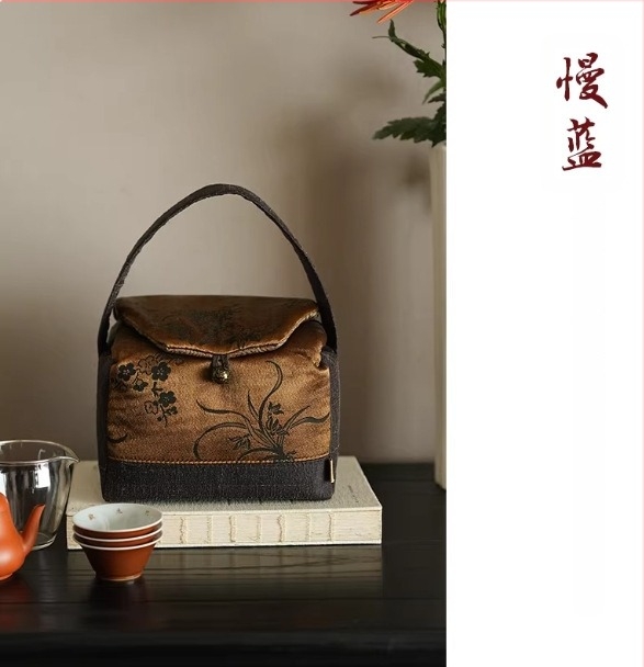 Kék selyem tea alátét egy személyre, kétoldalas, kínai stílusú, retro zen hangulatú, textile teaasztal alátét