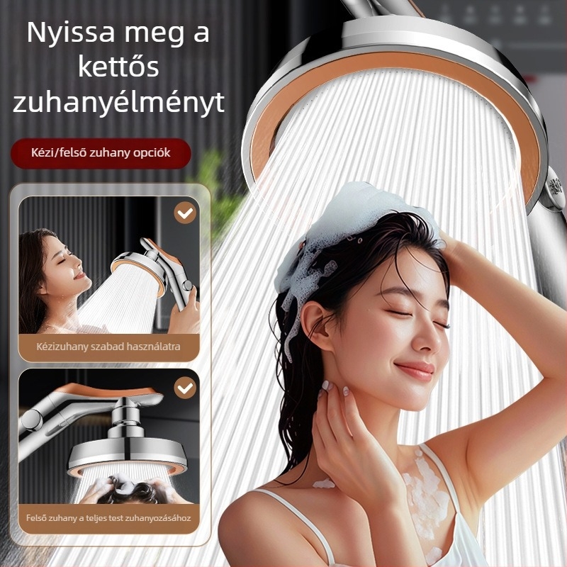 Állítható forgó zuhanyfej fürdőszobai vízmelegítőhöz, nagy vízhozam