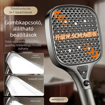 Zuhanyfej szett otthoni fürdőszobához, nagy panellel és kiemelkedő nyomással