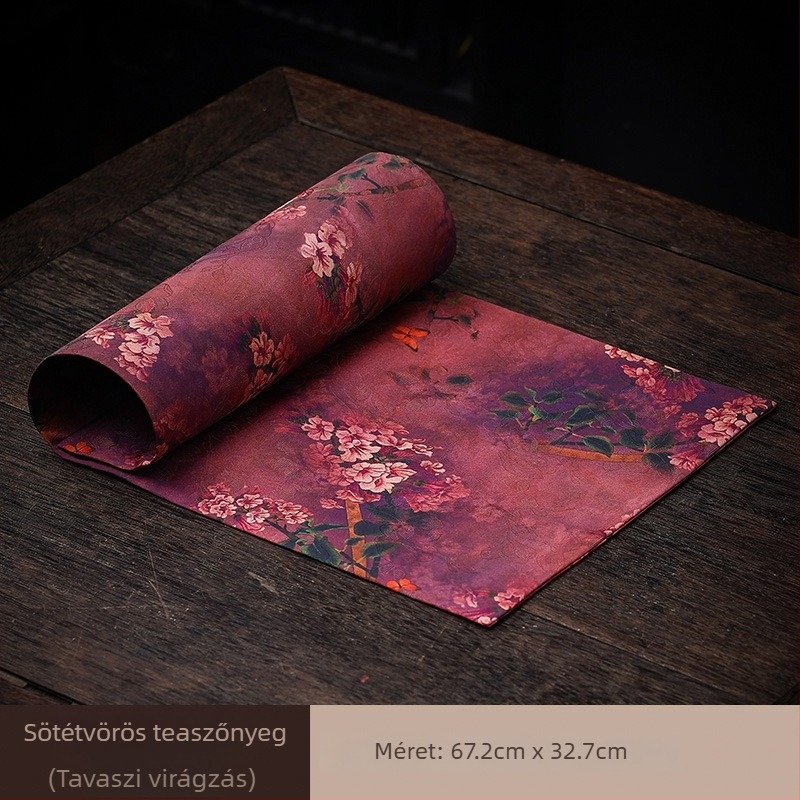 Új kínai stílusú retro teázóasztali matrac és teafal, Zen ihletésű, magas minőségű hőszigetelő textil dekoráció
