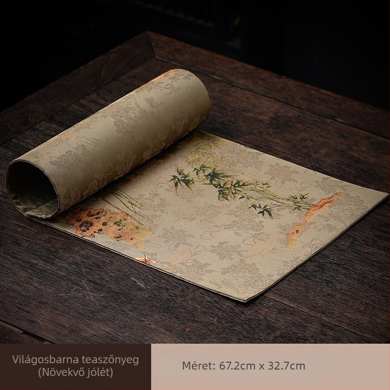 Új kínai stílusú retro teázóasztali matrac és teafal, Zen ihletésű, magas minőségű hőszigetelő textil dekoráció