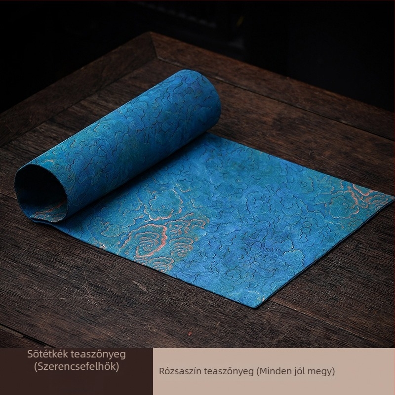 Új kínai stílusú retro teázóasztali matrac és teafal, Zen ihletésű, magas minőségű hőszigetelő textil dekoráció
