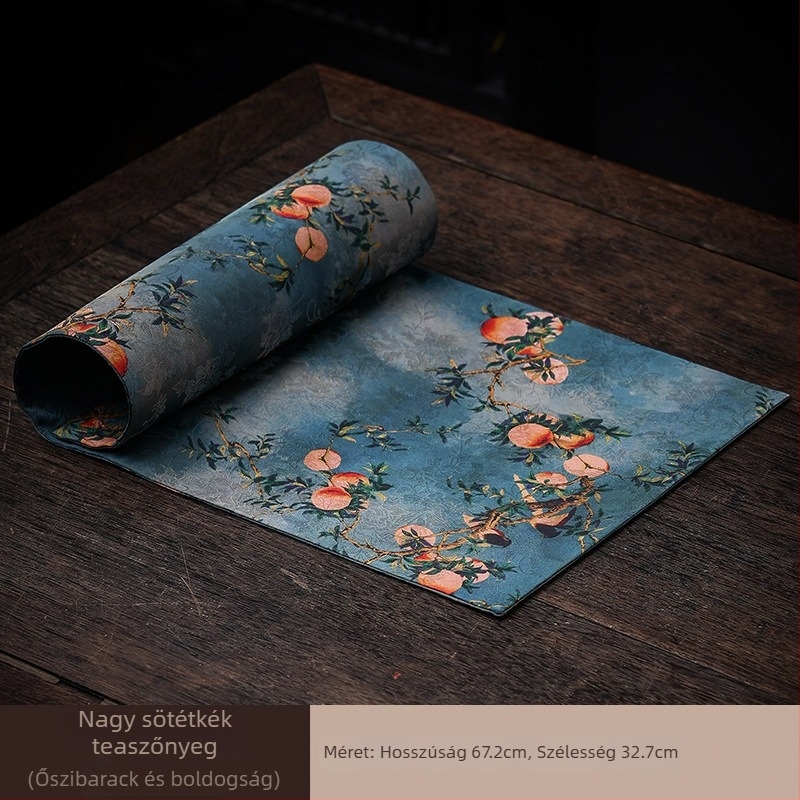 Új kínai stílusú retro teázóasztali matrac és teafal, Zen ihletésű, magas minőségű hőszigetelő textil dekoráció