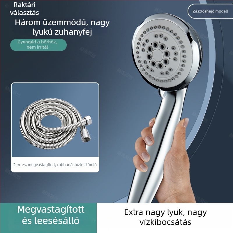 Zuhanyfej nagy lyukakkal, erős vízsugár, dugulás elleni védelem, univerzális fürdőszobához és vízmelegítőhöz