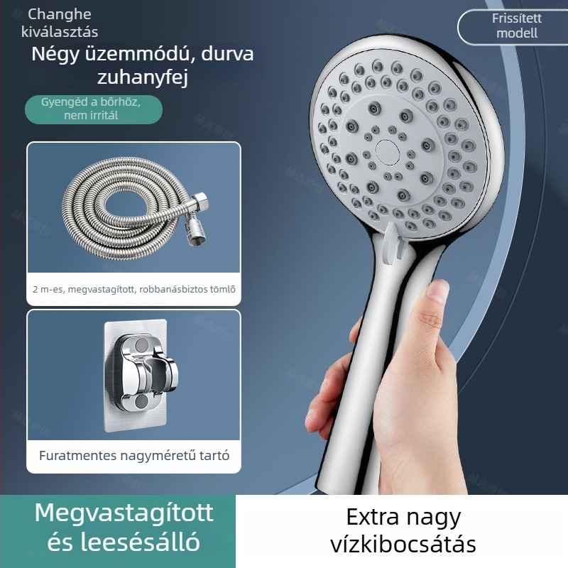 Zuhanyfej nagy lyukakkal, erős vízsugár, dugulás elleni védelem, univerzális fürdőszobához és vízmelegítőhöz