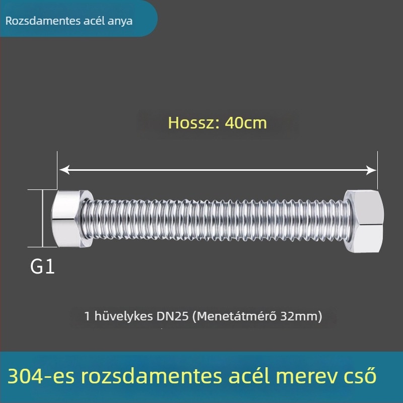 1 hüvelykes hullámos cső 304-es rozsdamentes acélból, magas hőmérsékletű és nagy nyomású gőz és víz számára, alakítható, menetes csatlakozással, Haomiao