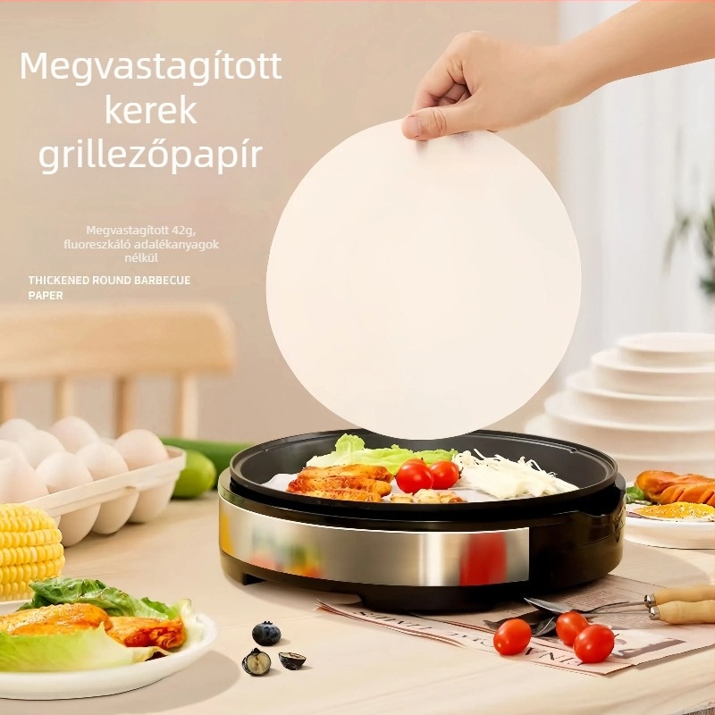 Vastag kör alakú szilikon bevonat sütőpapír, nem tapad, kétoldalas, magas hőmérsékletnek ellenálló, olajfelszívó, otthoni sütéshez.