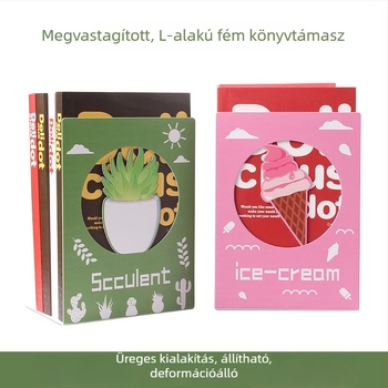 Színes, fém könyv-tartók, Ins-stílusú minimalist dizájn, asztali rendező diákok könyvei és írószerei számára