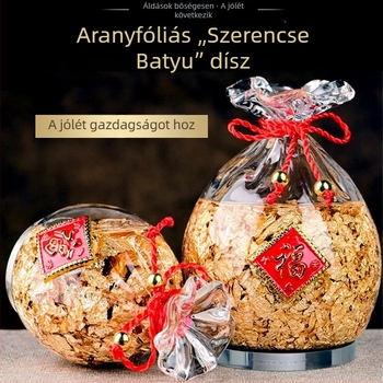 24K kristály pénztárca dísz – otthoni dekoráció, a jólét talizmánja, aranyfóliával