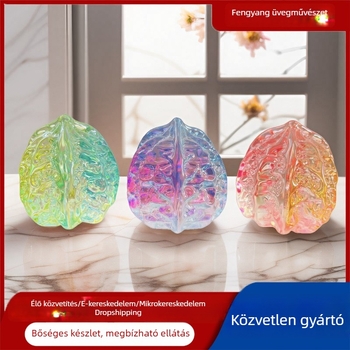 Színes kristály dió dekoráció, üvegdió, kézi masszázs gömb és fogó – ajándék kollekció