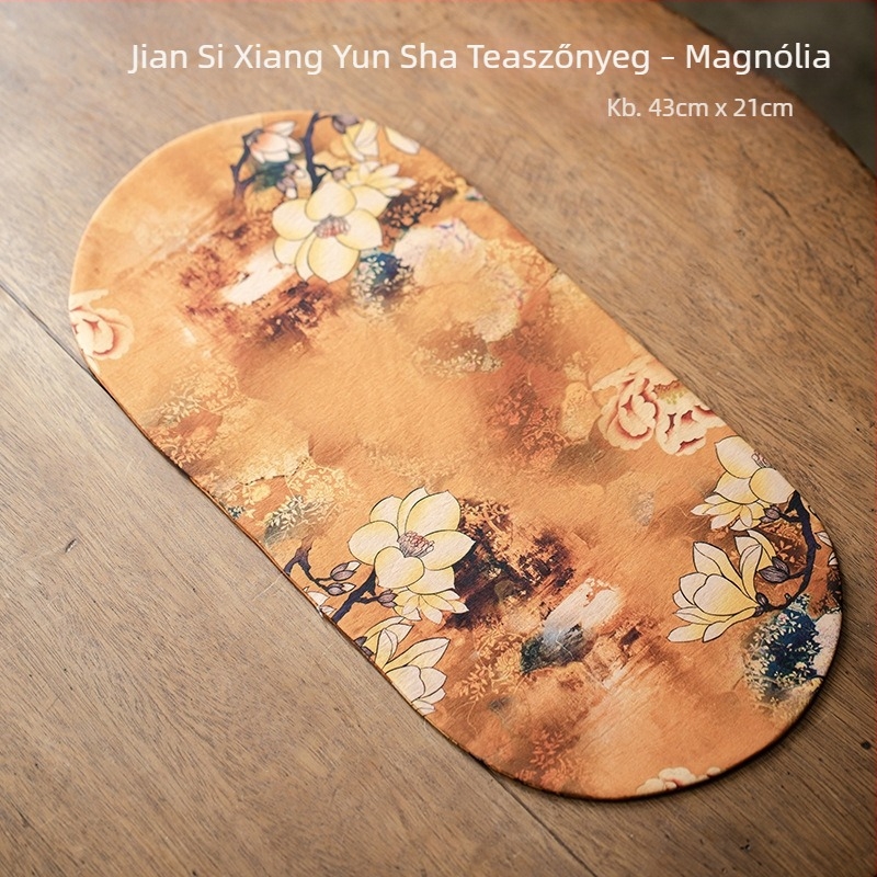 Kétoldalas Juansi Xiangyun selyem teaalátét, retró kínai stílusú teafőasztalhoz, hőszigetelt és vízálló