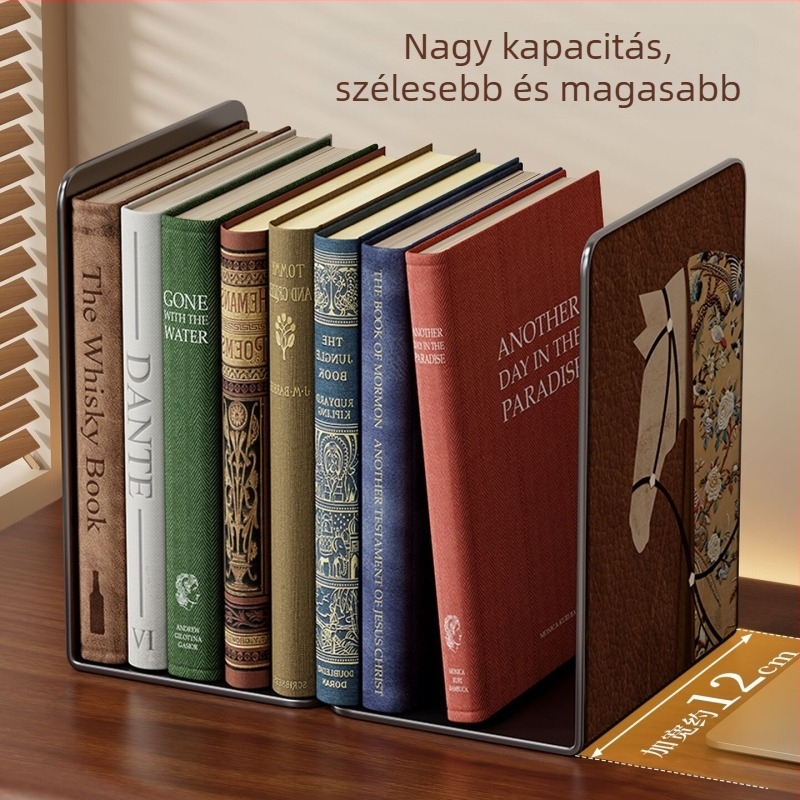 Vastagított könyvállvány diákok számára, fém könyvtartó íróasztalhoz, osztálytermi és kollégiumi használatra