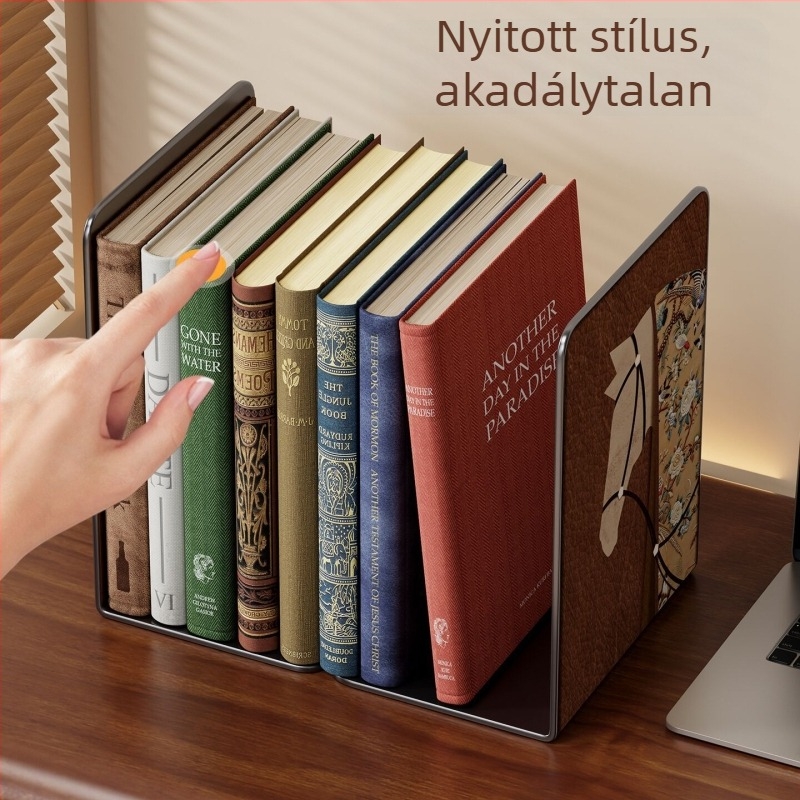 Vastagított könyvállvány diákok számára, fém könyvtartó íróasztalhoz, osztálytermi és kollégiumi használatra