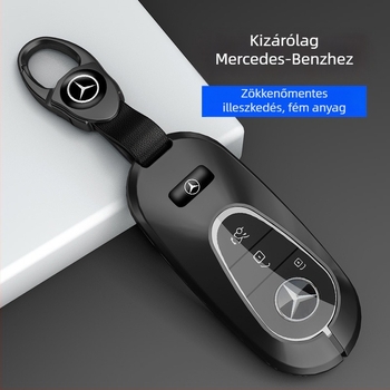 Mercedes C260L kulcstartó tok GLC300L, A200L, GLA200, E300L és C200L-hoz, fém burkolattal és csattal