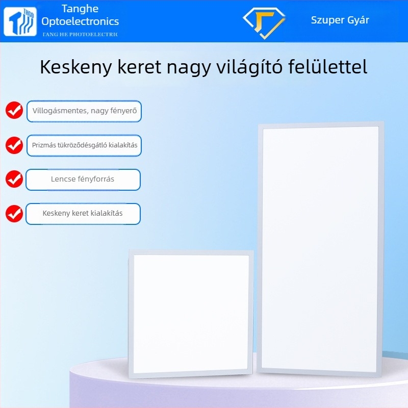 LED síkpanel lámpa 600x600 keskeny keretű alumínium panel fény anti-glare 300x600 magas fényerő