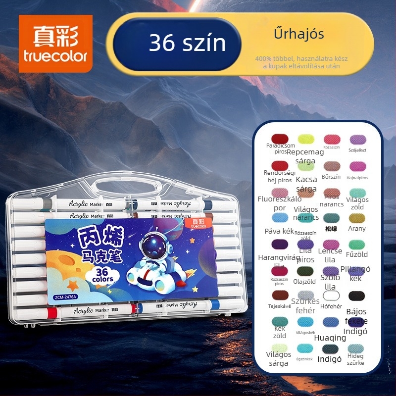 True Color marker toll rajzhoz, óvodásoknak biztonságos akvarell toll, fedő színek és egymásra rakható akril ecset