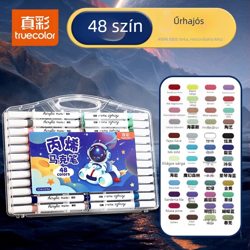 True Color marker toll rajzhoz, óvodásoknak biztonságos akvarell toll, fedő színek és egymásra rakható akril ecset