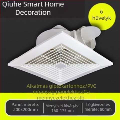 Beépített mennyezetventilátor 300x300 fürdőszoba és konyha, erőteljes és csendes 30x30