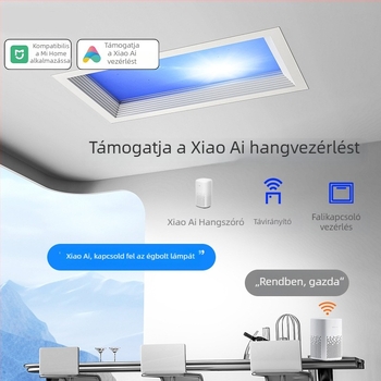 LED ultra vékony mennyezeti lámpa, intelligens integrált világítással konyhához és fürdőszobához, kék égbolt fény, nap imitáció, tiszta égbolt