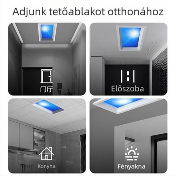 LED ultra vékony mennyezeti lámpa, intelligens integrált világítással konyhához és fürdőszobához, kék égbolt fény, nap imitáció, tiszta égbolt
