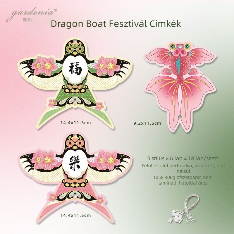 Dragon Boat fesztivál kártya nemzeti stílusú kalligráfiával – ünnepi szöveg, akasztó medál DIY dekorációhoz