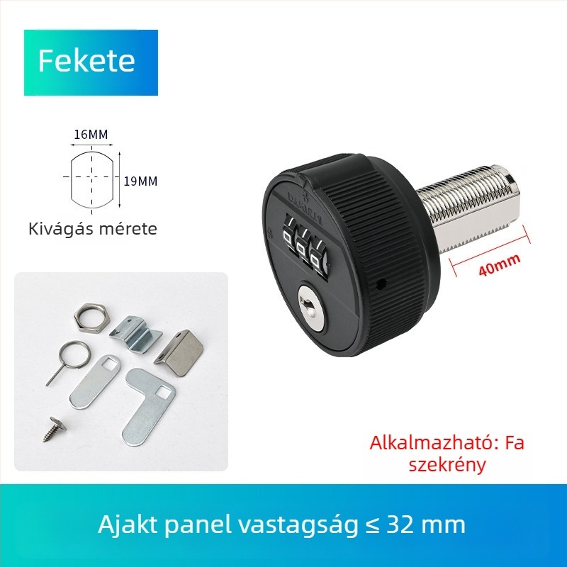 Mechanikus jelszavas zár kulccsal fájl- és irattároló szekrényhez, két ajtós kialakítás, hosszított fiókkal