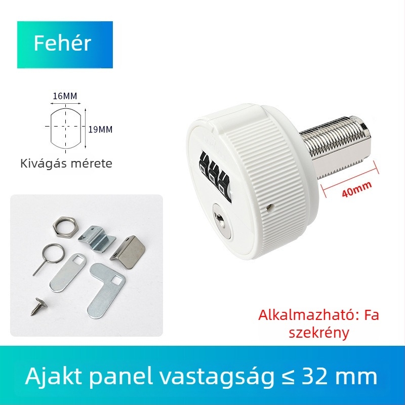 Mechanikus jelszavas zár kulccsal fájl- és irattároló szekrényhez, két ajtós kialakítás, hosszított fiókkal