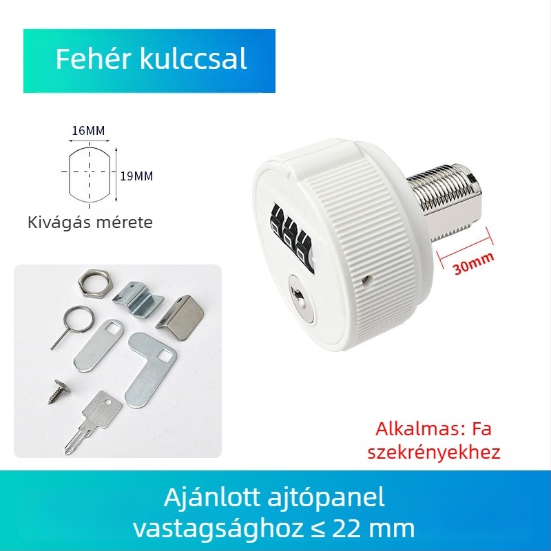 Mechanikus jelszavas zár kulccsal fájl- és irattároló szekrényhez, két ajtós kialakítás, hosszított fiókkal