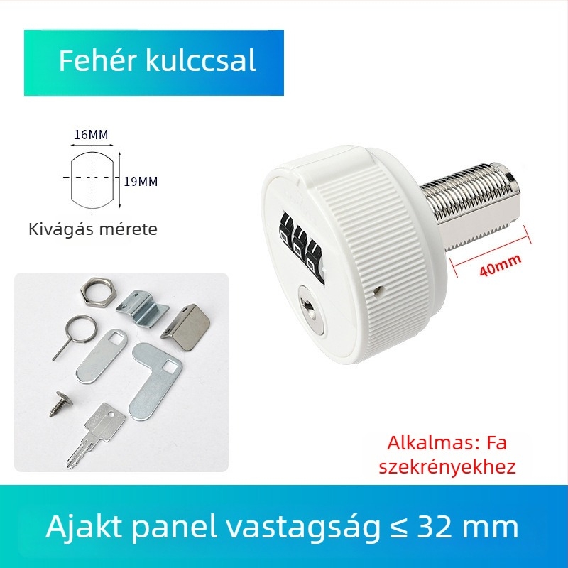 Mechanikus jelszavas zár kulccsal fájl- és irattároló szekrényhez, két ajtós kialakítás, hosszított fiókkal