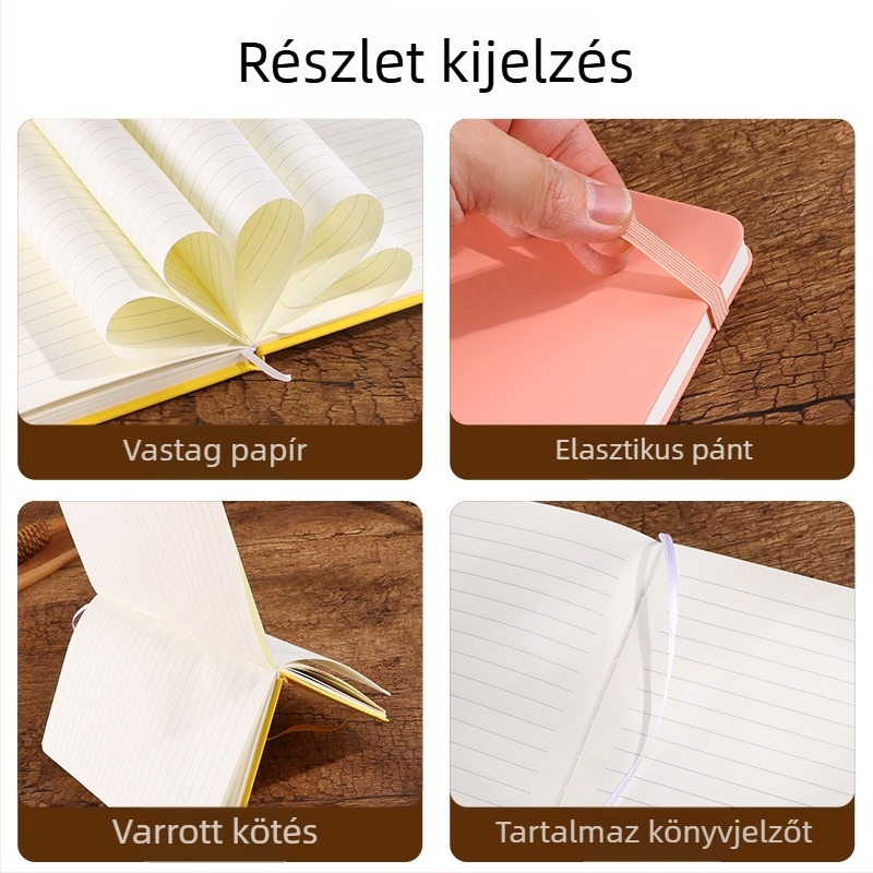 A5-ös notesz testreszabott logóval, műbőr borító, egyszínű design, üzleti és diákok számára