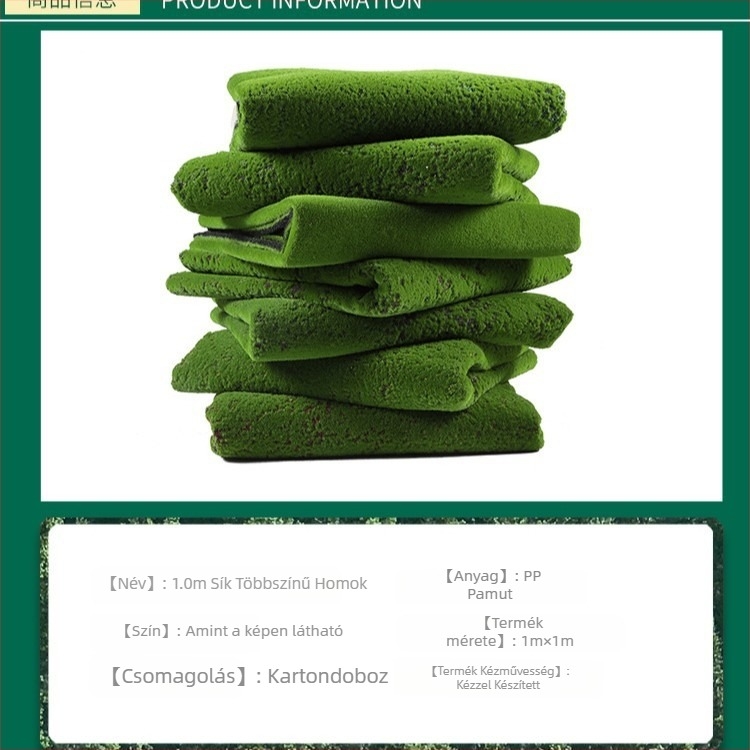 Műmoha falidekoráció flokkolt fű gyep bonsai dekorációhoz