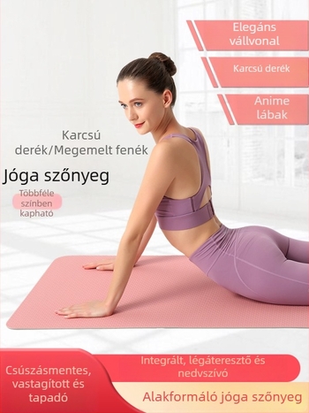 TPE jóga matrac, csendes ütéscsillapítás, csúszásmentes, kétszínű, lányoknak, otthoni használatra, vastított és szélesített, méretek 183×61/80×0.6/0.8 cm