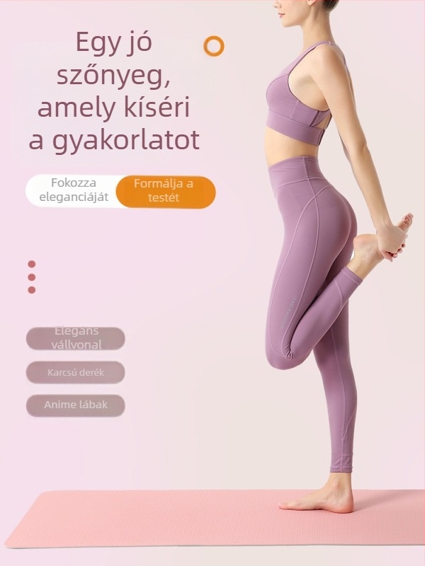 TPE jóga matrac, csendes ütéscsillapítás, csúszásmentes, kétszínű, lányoknak, otthoni használatra, vastított és szélesített, méretek 183×61/80×0.6/0.8 cm
