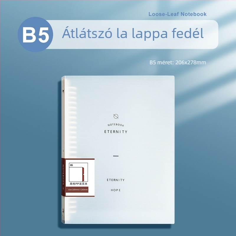 B5-ös loose-leaf füzethez leválasztható maghéj