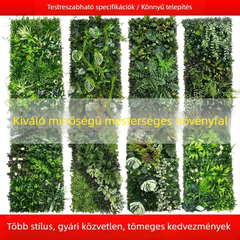 Mű növény falpanel 50×100 cm, dekoráció a bevásárlóközpont bejáratához