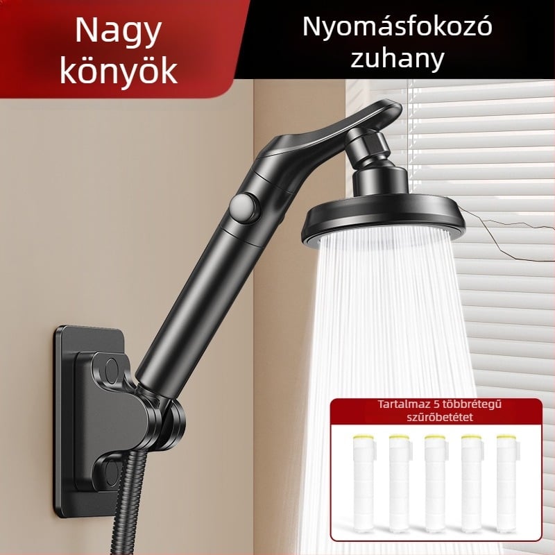 Forgatható zuhanyfej állítható hajlékony karral, kis lakásokhoz, otthoni használatra, erős nyomás és nagy vízhozam