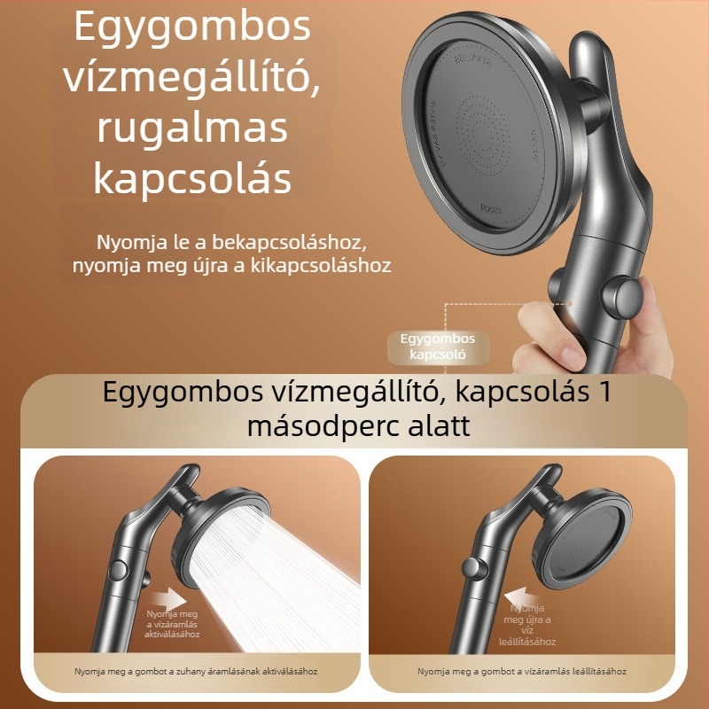 Forgatható zuhanyfej állítható hajlékony karral, kis lakásokhoz, otthoni használatra, erős nyomás és nagy vízhozam