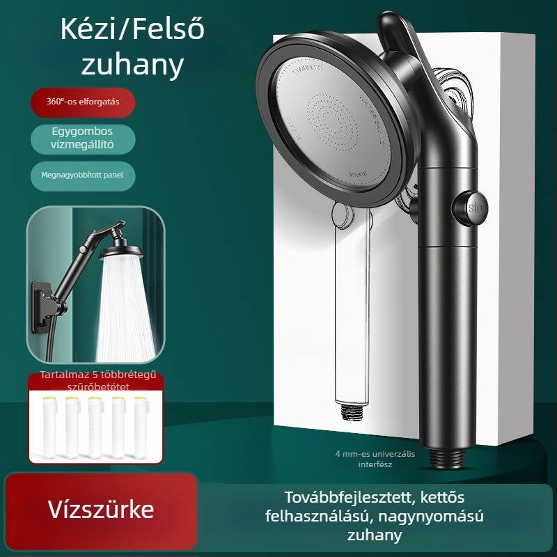 Forgatható zuhanyfej állítható hajlékony karral, kis lakásokhoz, otthoni használatra, erős nyomás és nagy vízhozam