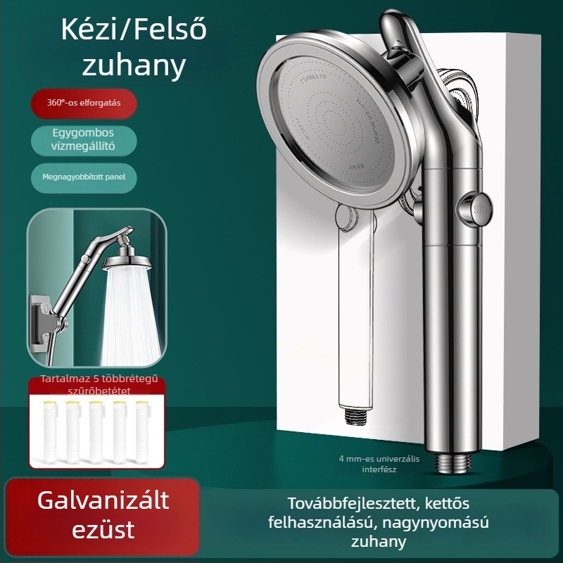Forgatható zuhanyfej állítható hajlékony karral, kis lakásokhoz, otthoni használatra, erős nyomás és nagy vízhozam