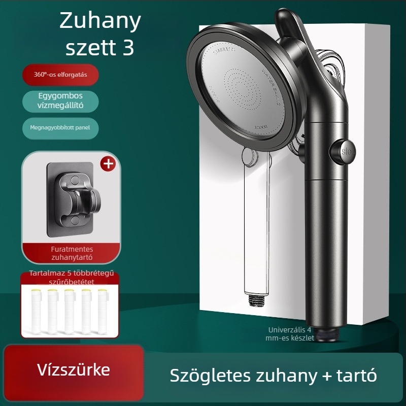 Forgatható zuhanyfej állítható hajlékony karral, kis lakásokhoz, otthoni használatra, erős nyomás és nagy vízhozam
