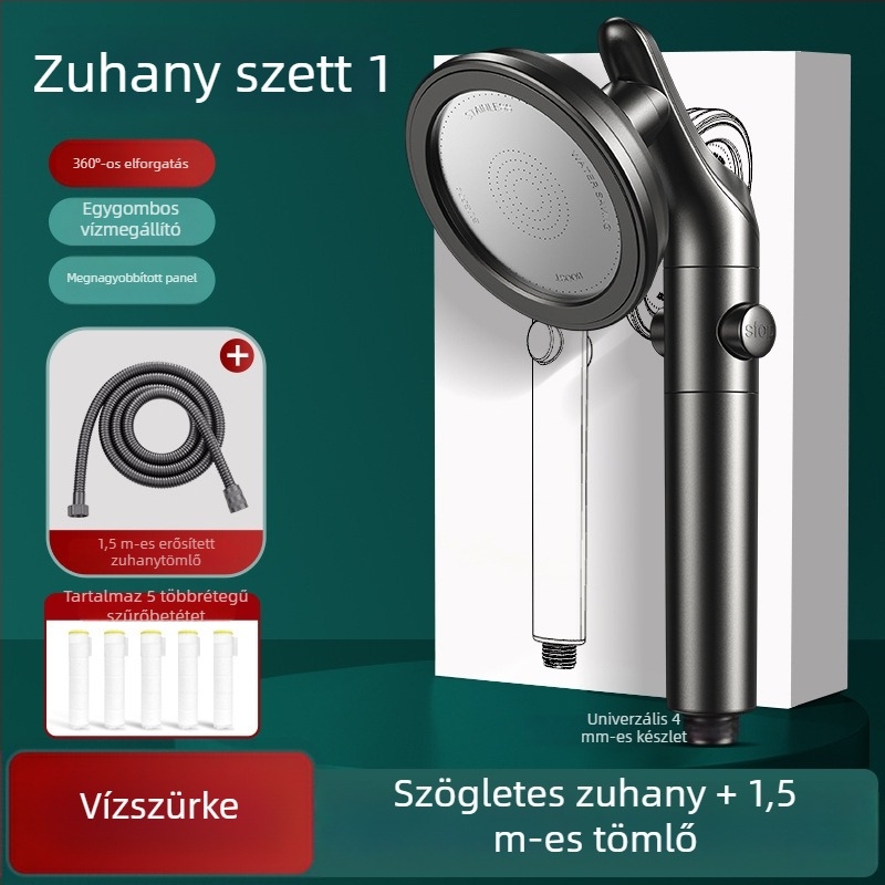 Forgatható zuhanyfej állítható hajlékony karral, kis lakásokhoz, otthoni használatra, erős nyomás és nagy vízhozam