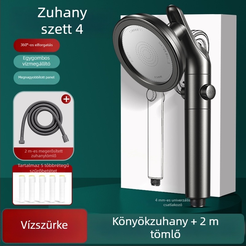 Forgatható zuhanyfej állítható hajlékony karral, kis lakásokhoz, otthoni használatra, erős nyomás és nagy vízhozam