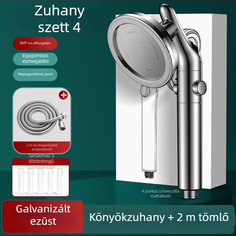 Forgatható zuhanyfej állítható hajlékony karral, kis lakásokhoz, otthoni használatra, erős nyomás és nagy vízhozam