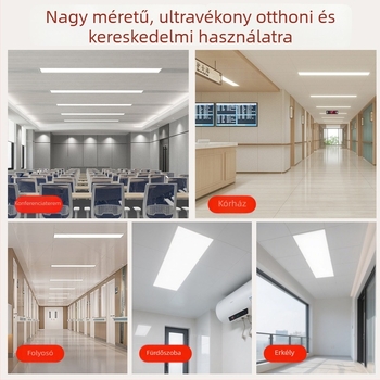 Beépített LED síkpaneles mennyezeti világítás, 600×1200 mm és 300×1200 mm, alumínium ötvözet keret gipszkartonon belül, beépített