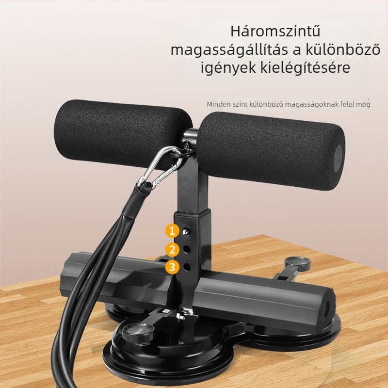 Hasizom-edzéshez használható segédeszköz felhúzó zsinórral, derék szűkítés, dupla vákuumos pohárokkal, lábnyomásos hasprés-készülék